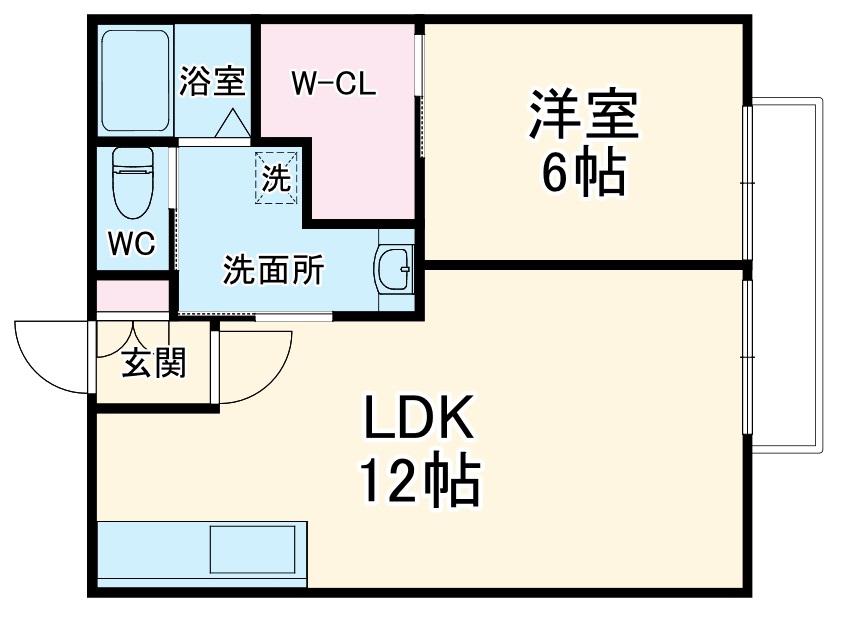 パールガーデン川越E棟(1LDK/2階)の間取り写真
