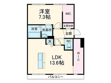 MITSURU(1LDK/3階)の間取り写真