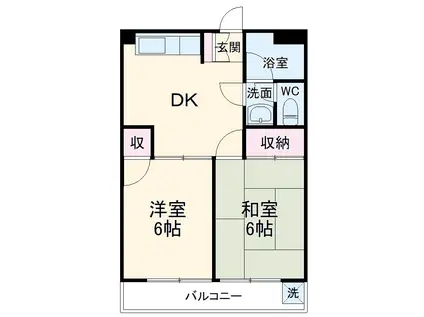 愛鷹ビル(2DK/2階)の間取り写真