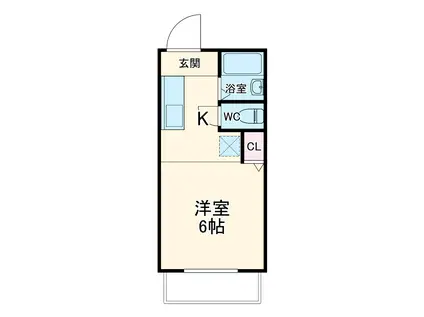 シティーハイツ曙(1K/2階)の間取り写真