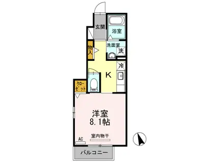 アーバンフジ(1K/1階)の間取り写真