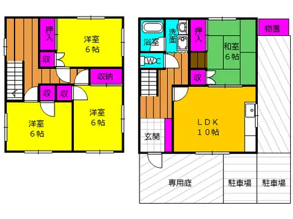 遠州鉄道 上島駅 徒歩64分 2階建 築42年(4LDK)の間取り写真