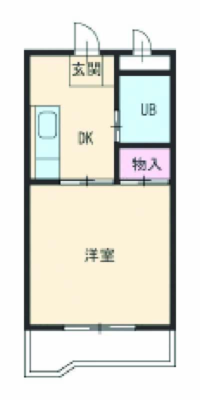 エミナース河原(1K/3階)の間取り写真