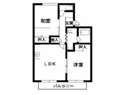 セジュール宇頭(2LDK/2階)の間取り写真