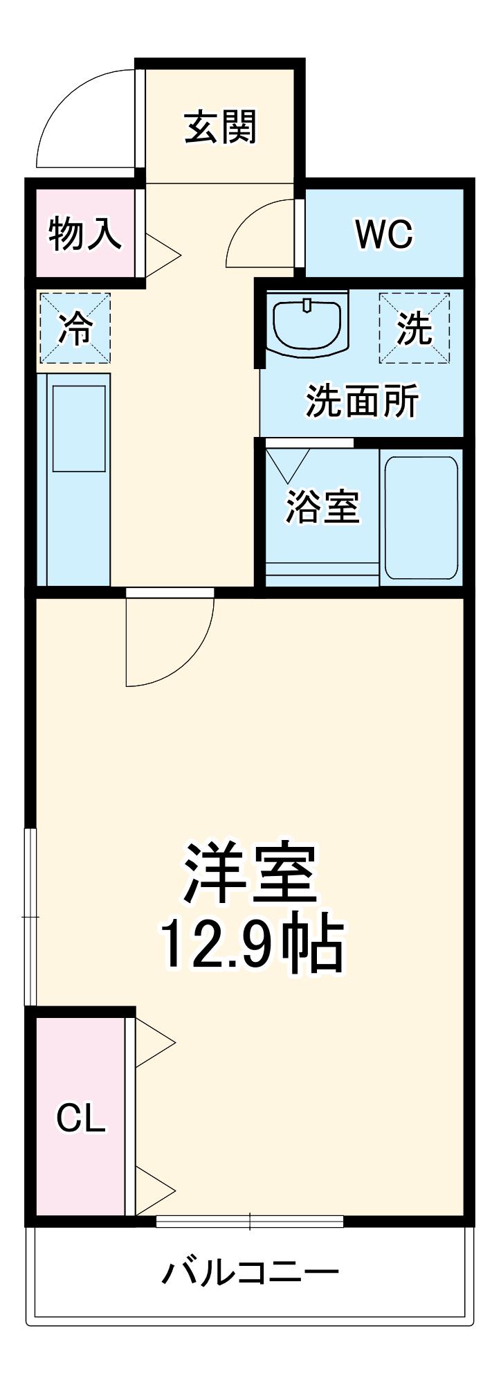 まきの木館 うたり(1K/1階)の間取り写真