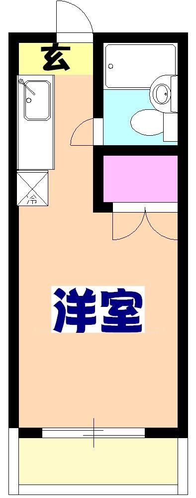 コスモハウス2番館(ワンルーム/2階)の間取り写真
