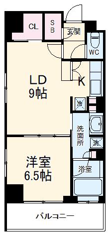 HF新横浜レジデンス(1LDK/3階)の間取り写真