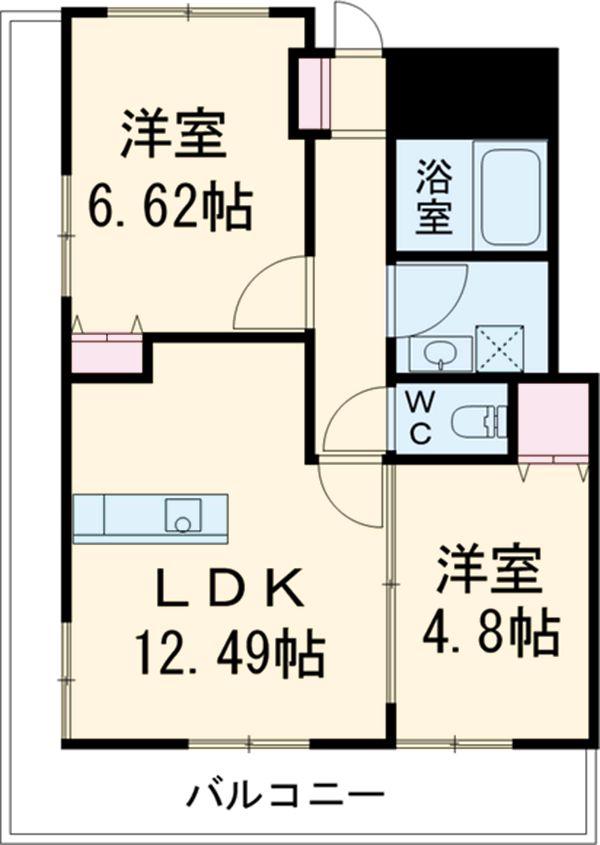 リボンシティコミュニティ(2LDK/8階)の間取り写真