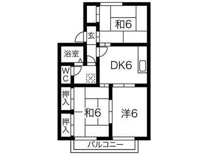 セジュール東曙A棟(3DK/1階)の間取り写真