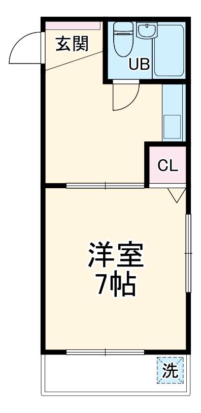 煉瓦館61(1K/3階)の間取り写真