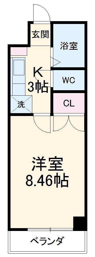 クレオ舞浜B(1K/1階)の間取り写真