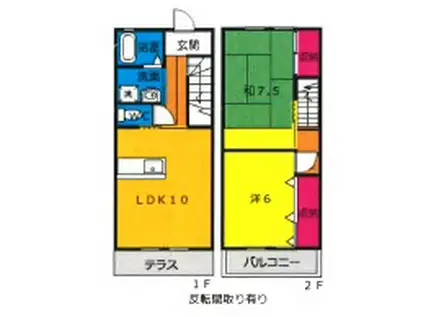 しいの木ビラＢ(2LDK)の間取り写真