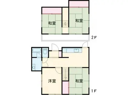 上越線 新前橋駅 徒歩13分 2階建 築49年(4DK)の間取り写真