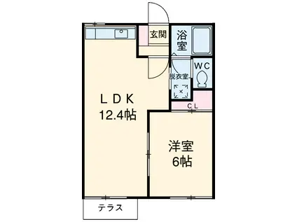 ライトハイツH棟(1LDK/2階)の間取り写真