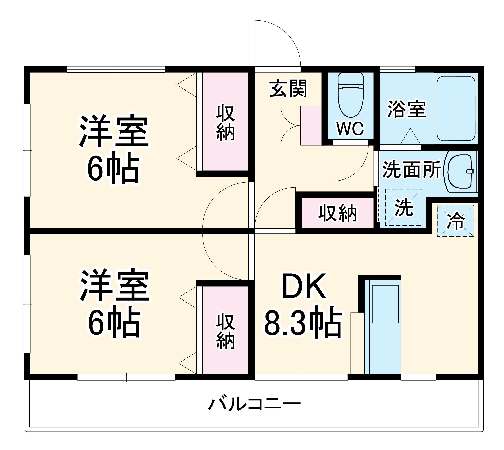 TNマンションⅢ(2DK/3階)の間取り写真