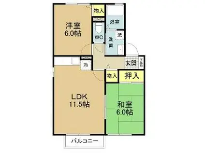 メゾン・ダリア(2LDK/2階)の間取り写真