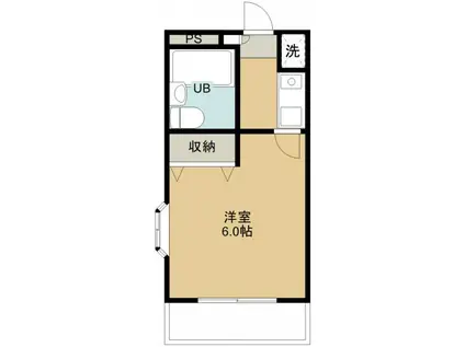 煉瓦館116(1K/3階)の間取り写真