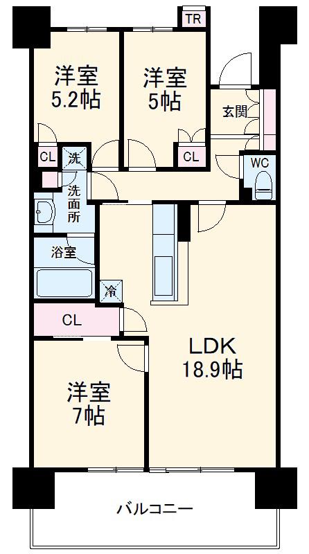 GREEN GATE RESIDENCE ガーデンウィング(3LDK/4階)の間取り写真