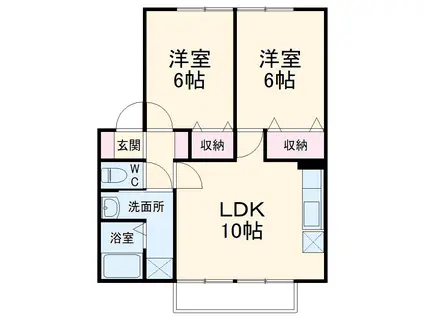 ガーデンコート西添(2LDK/1階)の間取り写真