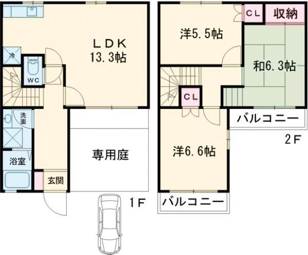 ブリージングタウン百草園(3LDK)の間取り写真