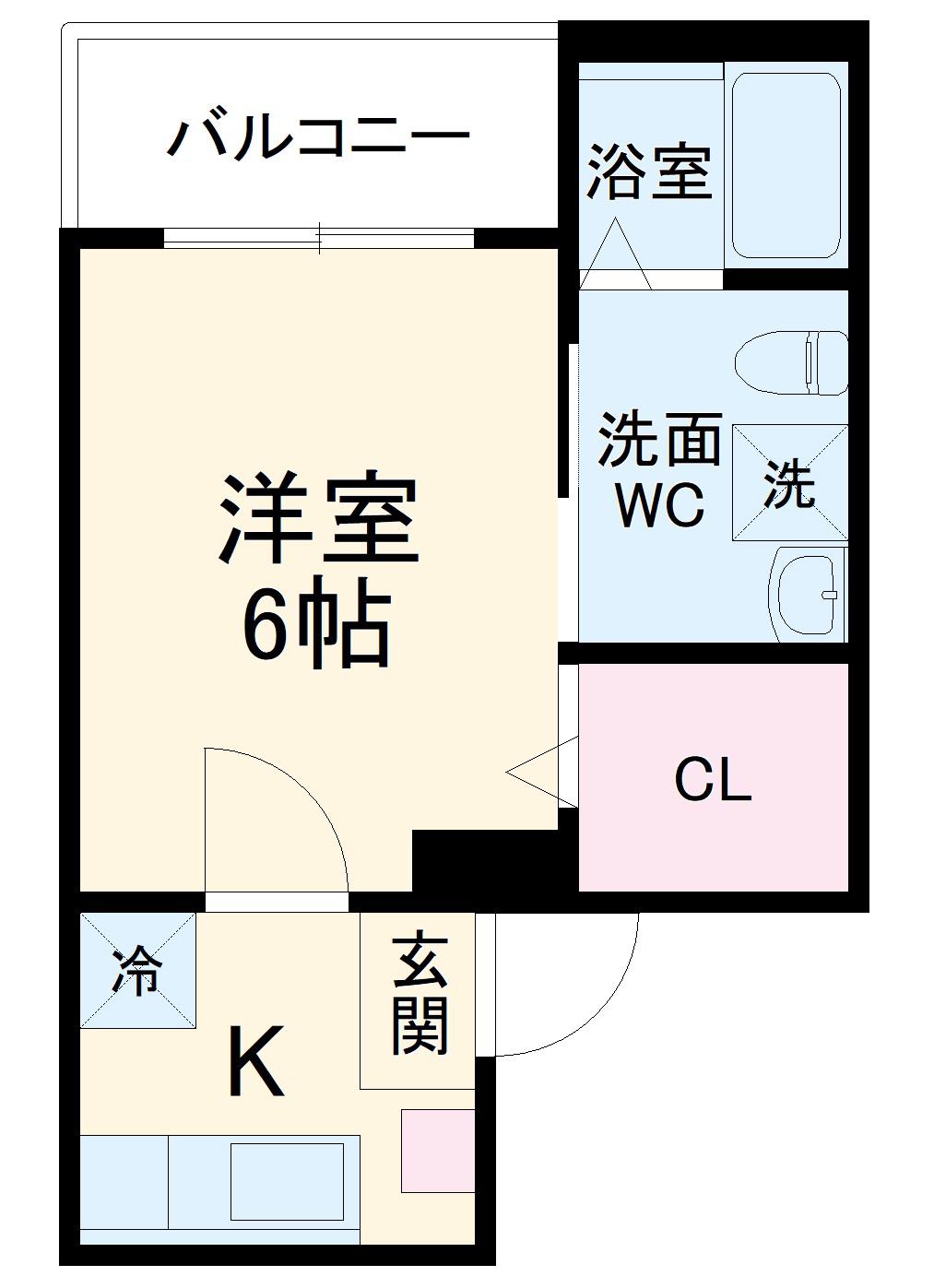 A-FLAT(1K/1階)の間取り写真