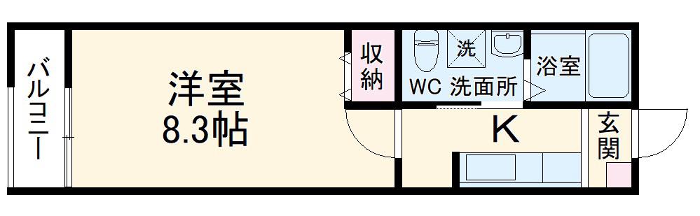 MQUARTO与野本町(1K/2階)の間取り写真