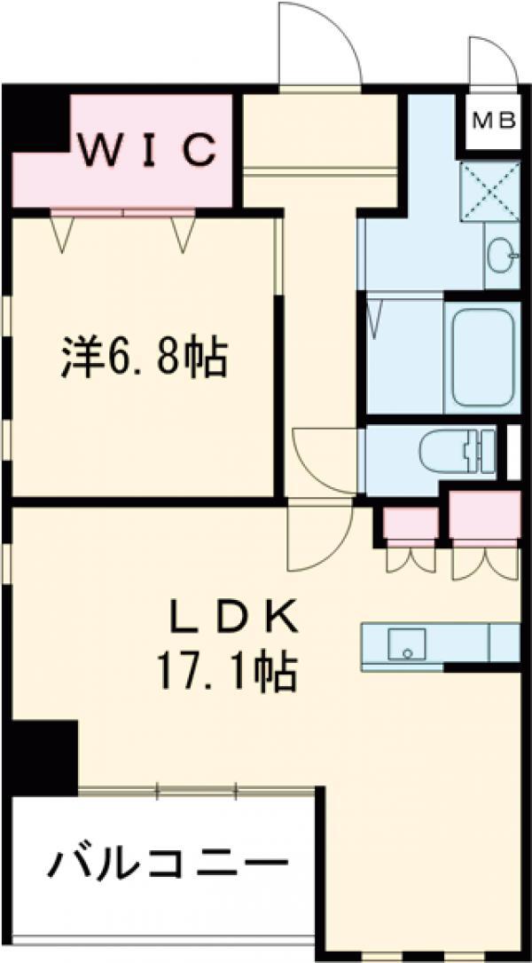 ルアナコート(1LDK/7階)の間取り写真