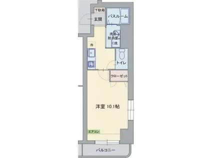 カナル・フィー(1K/1階)の間取り写真