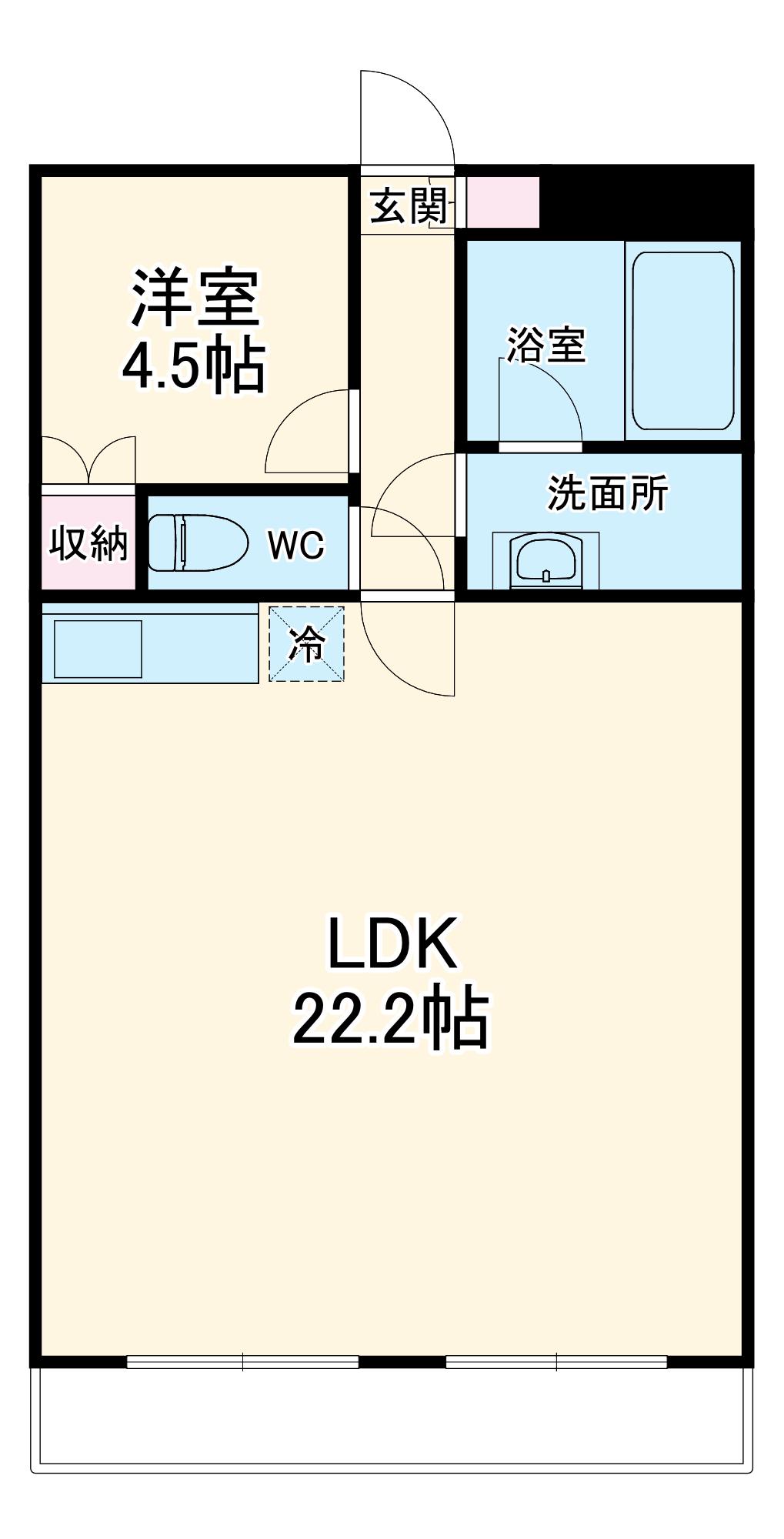 メルベイユ・フジ(1LDK/2階)の間取り写真
