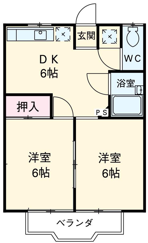 メゾン青葉台NO3(2DK/3階)の間取り写真