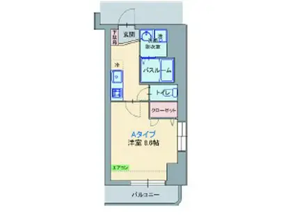 カナル・フィー(1K/4階)の間取り写真