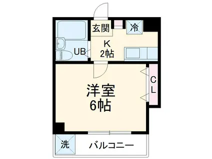 マンションKAMATA NO.6(1K/1階)の間取り写真
