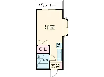 クレセントハイム(ワンルーム/2階)の間取り写真