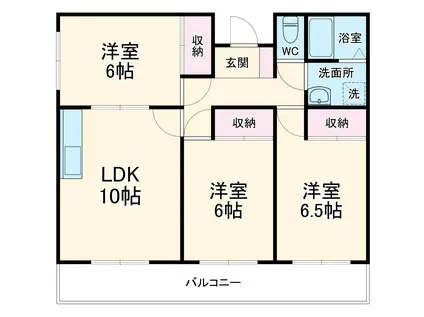 ライムリゾート八坂NO2(3LDK/1階)の間取り写真