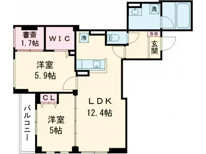 メイソンズ ガーデン(2SLDK/1階)の間取り写真