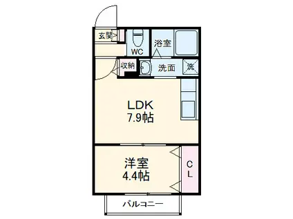 コネクトパーク5番館(1LDK/1階)の間取り写真