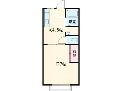 さくらハイツⅡ(1K/1階)の間取り写真