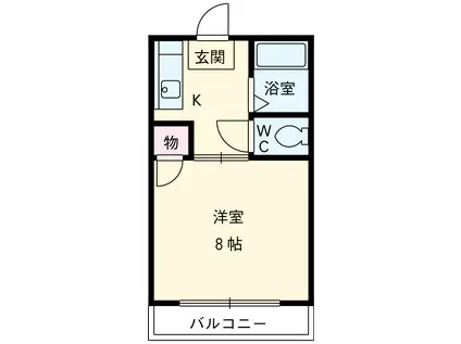 コスモハイツシックス(1K/2階)の間取り写真