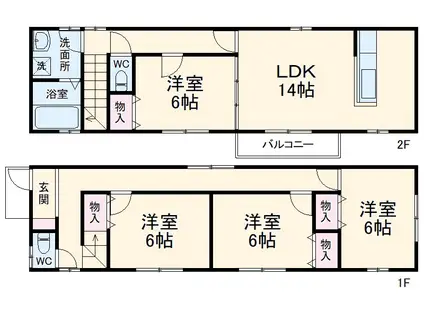 京急久里浜線 京急久里浜駅 徒歩26分 2階建 築15年(4LDK)の間取り写真