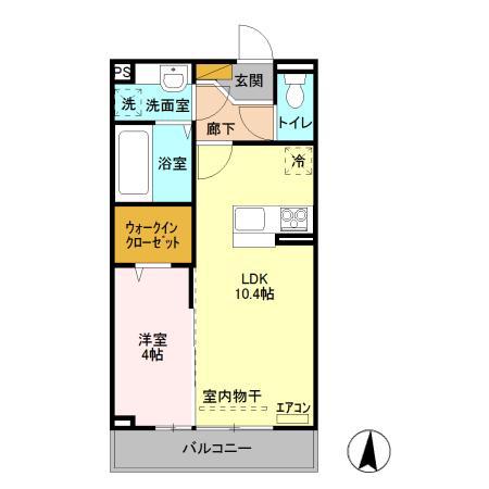 アルヴェアーレⅠ(1LDK/3階)の間取り写真