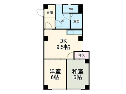 ジョイ神宮(2DK/2階)の間取り写真