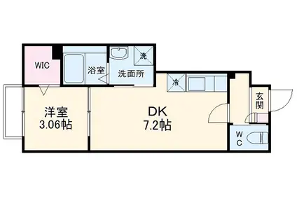 AJ都賀(1DK/1階)の間取り写真