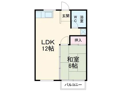 メゾン藤岡(1LDK/2階)の間取り写真