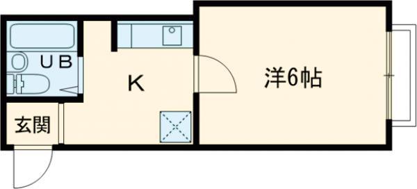 クレセント桂(ワンルーム/2階)の間取り写真