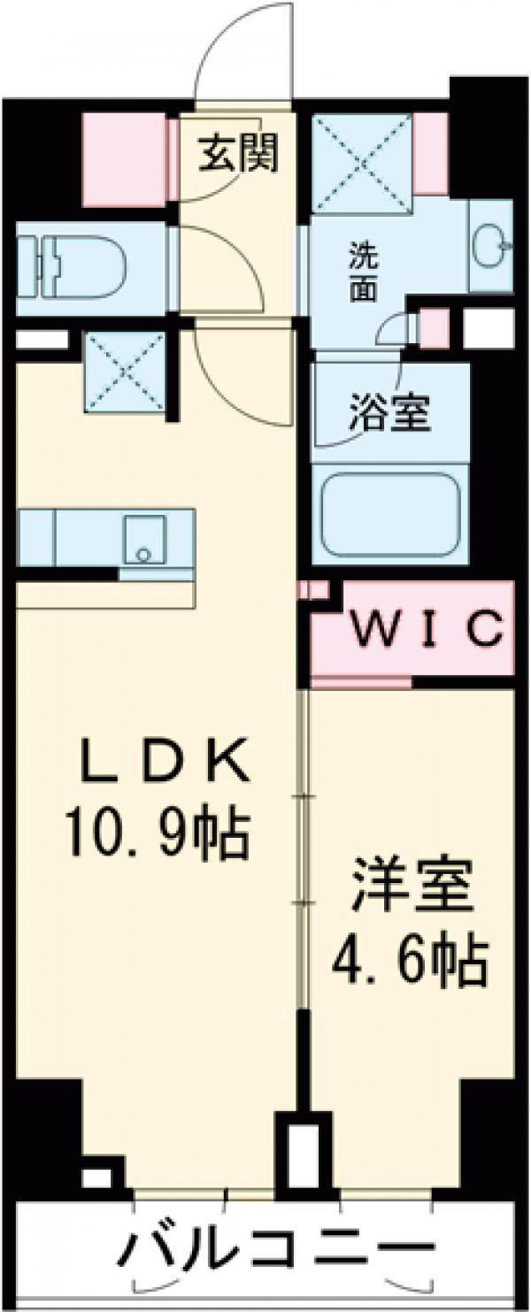 ルフォンプログレ四谷(1LDK/10階)の間取り写真