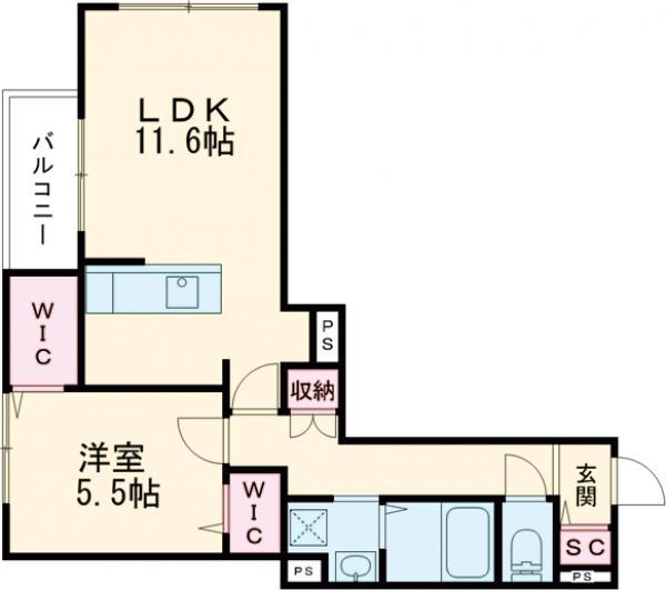 メゾンドサントル船堀(1LDK/2階)の間取り写真