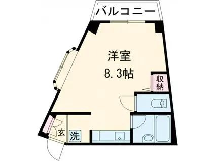 イースト旭が丘(ワンルーム/2階)の間取り写真