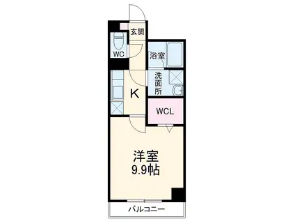 KDレジデンスⅡ(1K/8階)の間取り写真