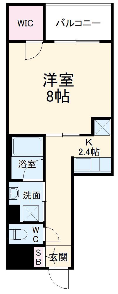 ウェルスクエア豊中服部(1K/3階)の間取り写真
