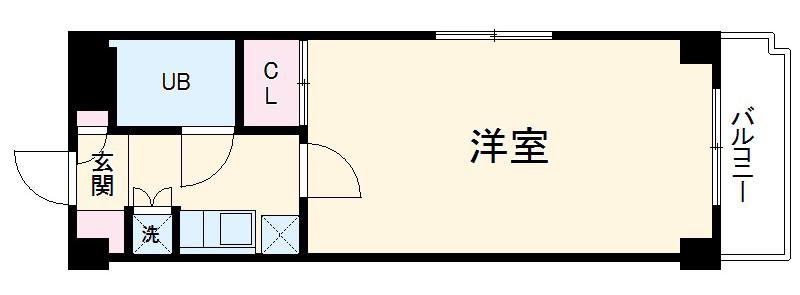 サクマ寺谷ビル(1K/2階)の間取り写真